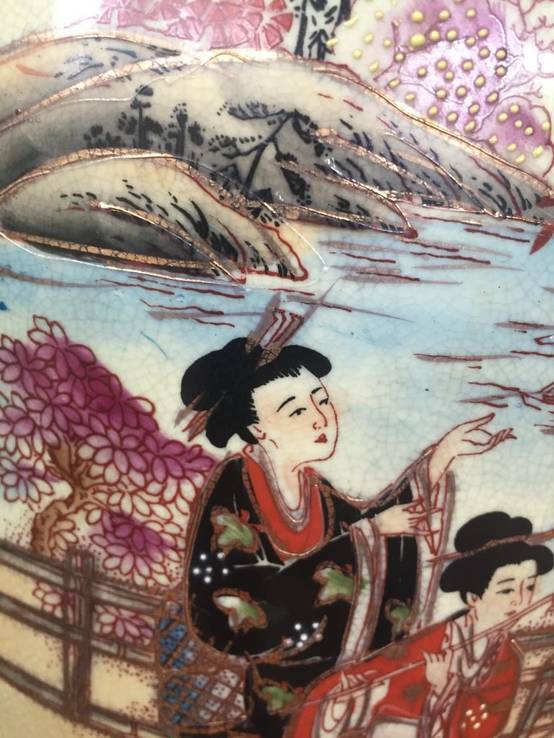 Ваза Китай, ручная роспись, клеймо, фото №5