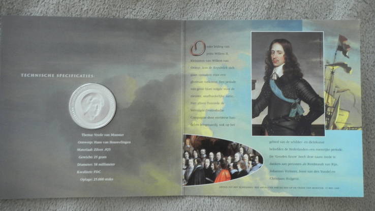 50 гульденів Нідерланди 1998 Мюнстерська угода срібло в буклеті, фото №6