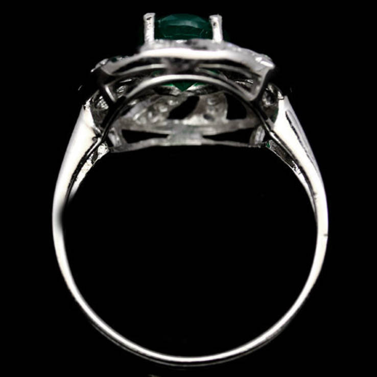 Кольцо 925 натуральный зеленый агат, цирконий., фото №4