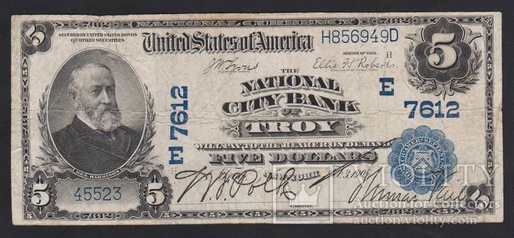 США 5 долларов 1905г.  National Currency, фото №2