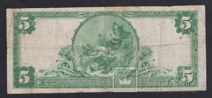 США 5 долларов 1905г.  National Currency, фото №3