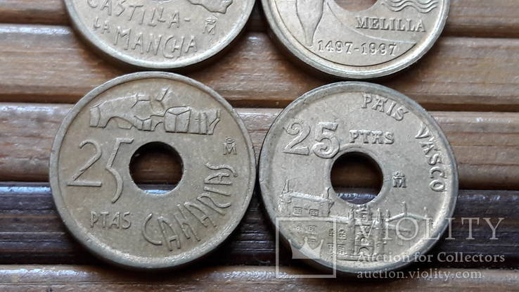 Монеты 25 песет , Испания, 4 шт, фото №4