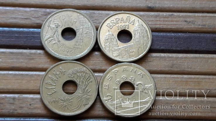 Монеты 25 песет , Испания, 4 шт, фото №6