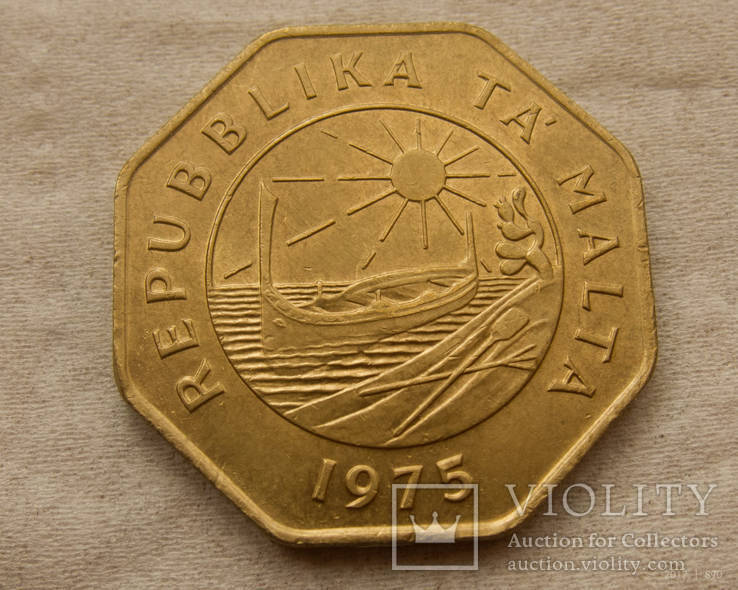 Мальта 25 центов 1975, фото №3