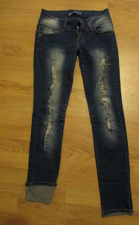 Літні пошарпані джинси, роз: S (34х99см), фото №5