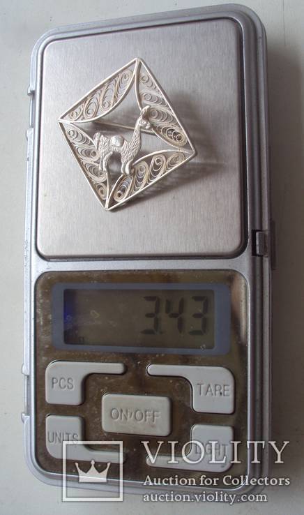 Брошь серебро, скань, Перу., фото №9