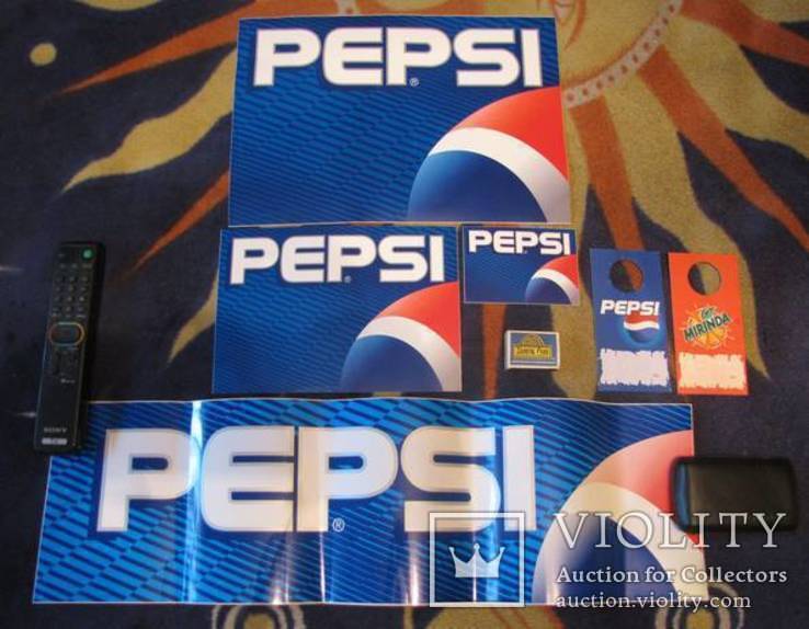 Набор фирменных самоклеек разных размеров компании Pepsi + бонус, фото №3