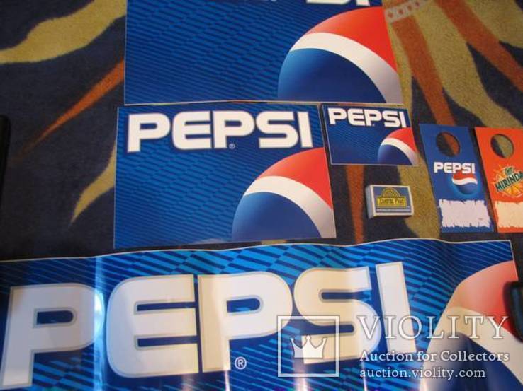 Набор фирменных самоклеек разных размеров компании Pepsi + бонус, фото №4