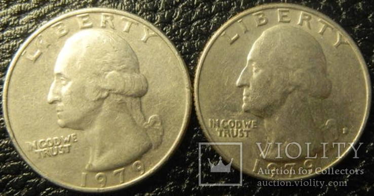 25 центів США 1979 нечасті (два різновиди), фото №2