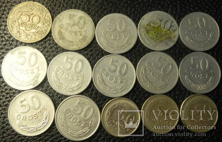 50 грошей Польща (порічниця з 1923) 15шт, всі різні, фото №3