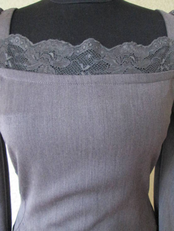  Платье женское серое De Lizza р 42 -44 приталенное классическое рукав 3/4, фото №4