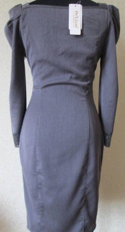  Платье женское серое De Lizza р 42 -44 приталенное классическое рукав 3/4, numer zdjęcia 6