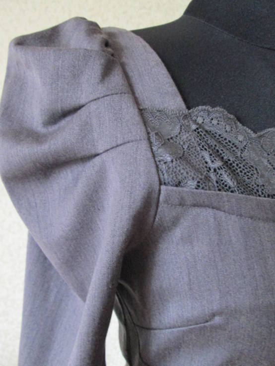  Платье женское серое De Lizza р 42 -44 приталенное классическое рукав 3/4, фото №8