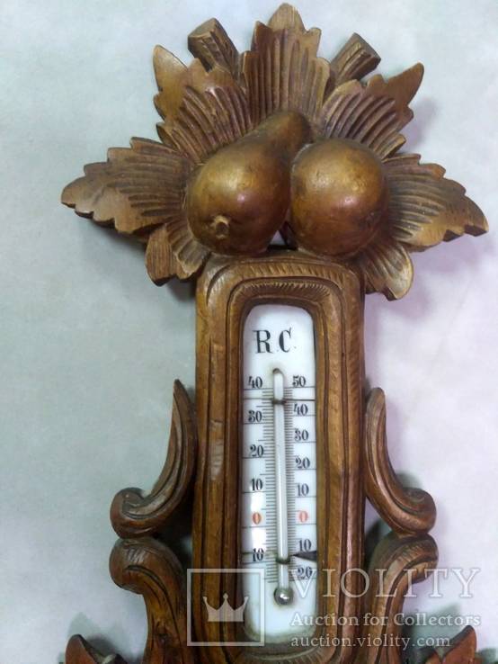 Старинный барометр с термометром, фото №3