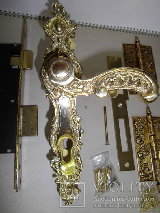 Комплект фурнитуры на дверь из бронзы., фото №3