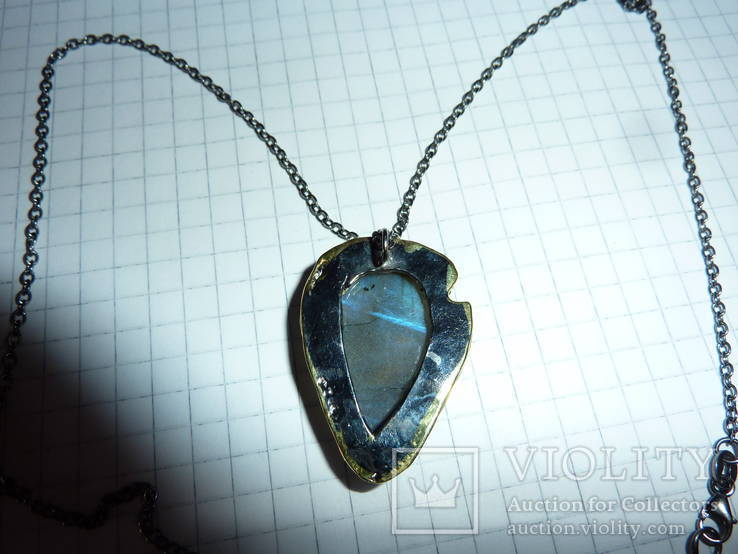 Ожерелье с натуральным лабрадоритом 40 карат в стиле *винтаж*, фото №3