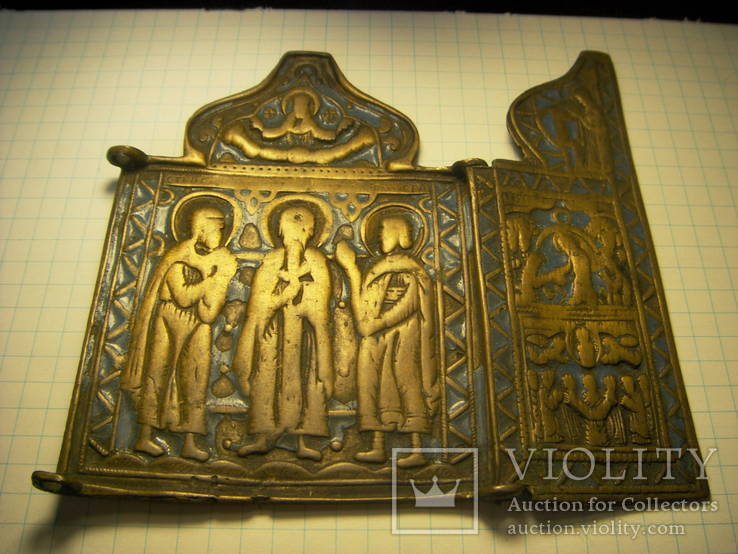 Складень:  Антипа, Флор и Лавр, избранные святые (не полный), фото №3