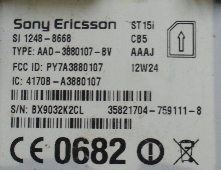 Sony ericsson ST15i розмовний динамік, фото №3