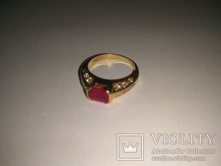 Золотое кольцо с бриллиантами и рубином, фото №12