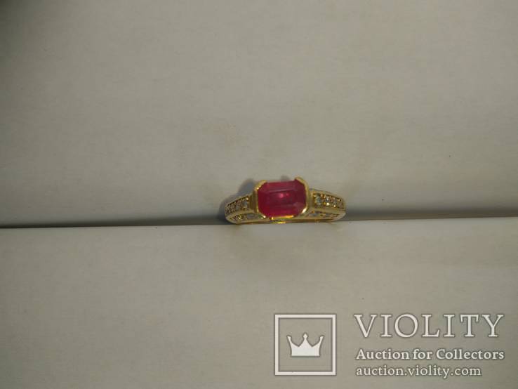 Золотое кольцо с бриллиантами и рубином, фото №15