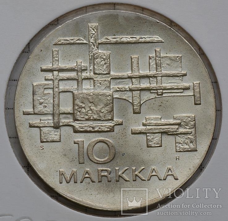 Финляндия 10марок,1967 50 лет независимости, серебро