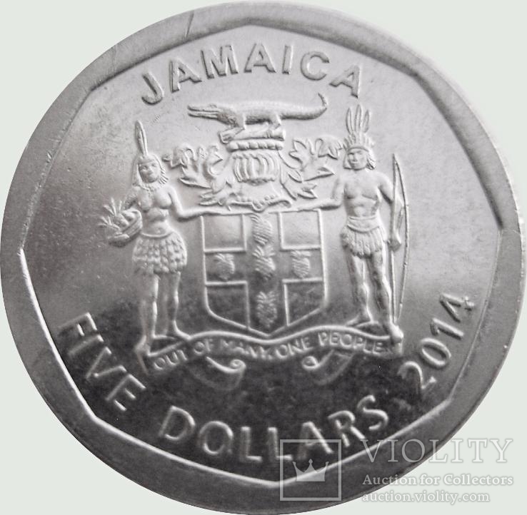 54.Ямайка 5 долларов, 2014 год