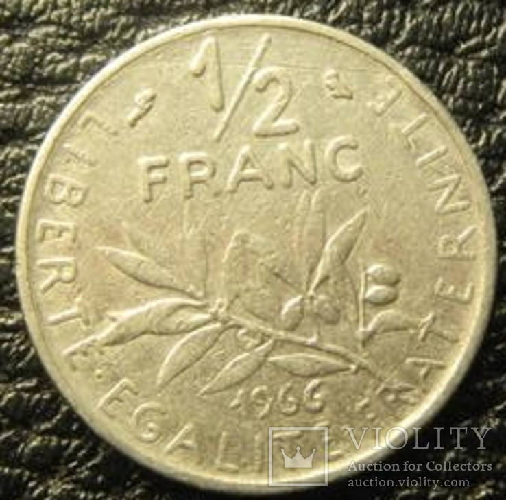 1/2 франка Франція 1966, фото №2
