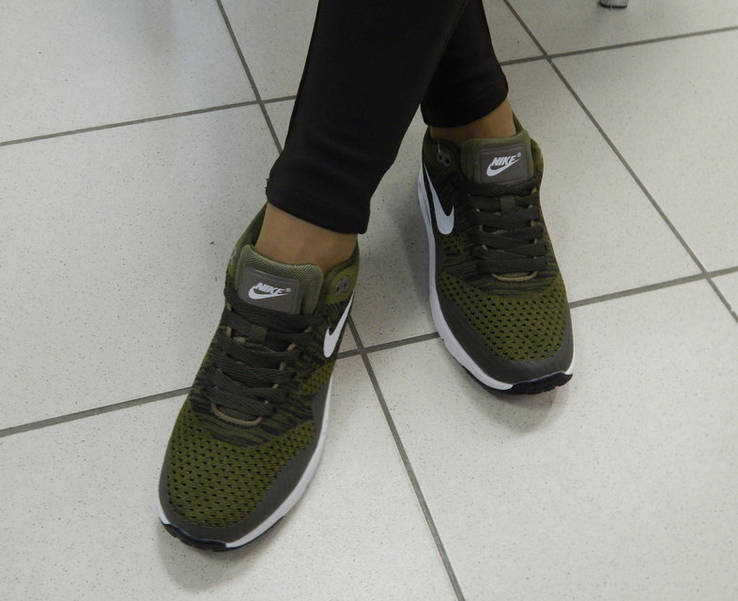 0001 Женские Кроссовки Nike, легкие, в сетку, цвет-Хаки 41 размер, numer zdjęcia 4