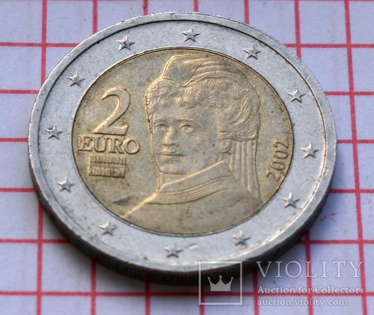 Австрия 2 евро, 2002, обиходная, фото №3