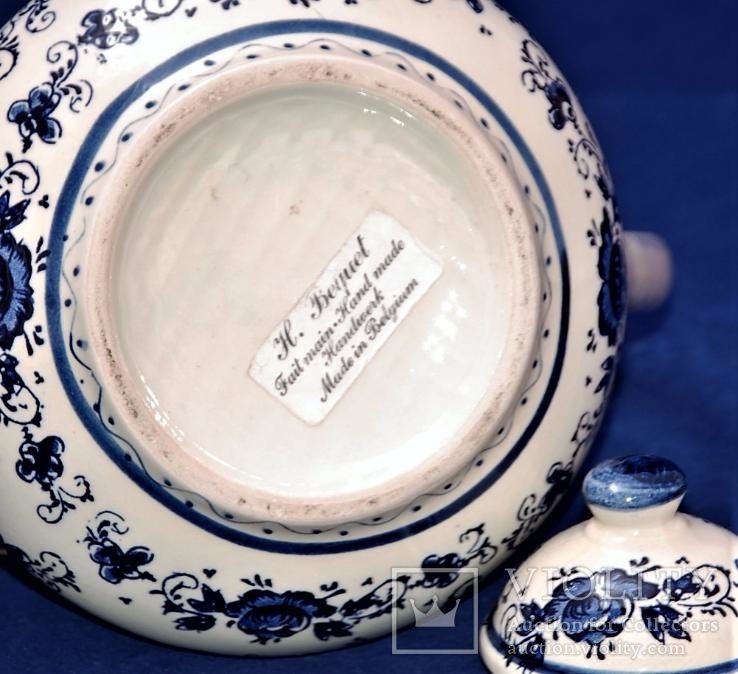 Чайник из фарфора , ручная роспись Бельгия., фото №7
