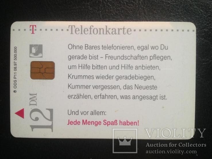 Телефонная карта "Sei gescheit" (12 DM,Германия), фото №3
