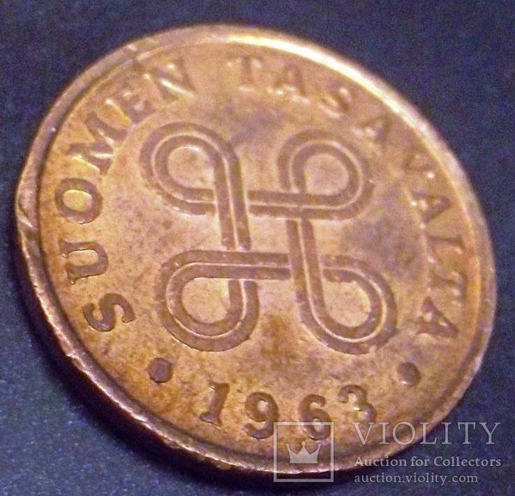 1 пенні 1963 року - Фінляндія (Ленінградський мон.двір), фото №3