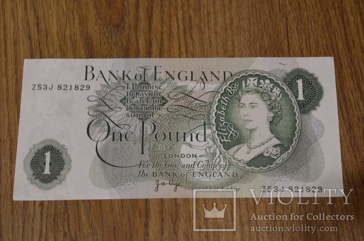 England Великобритания Англия - 1 Pound1970 aUNC, фото №2