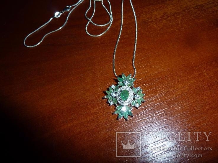 Ожерелье с натуральными изумрудами, фото №2
