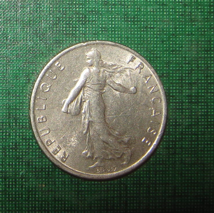 Франция 1/2 франка 1975, фото №3