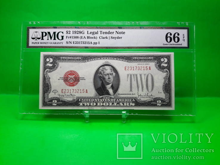 $2 1928 G Legal Tender Note, фото №2