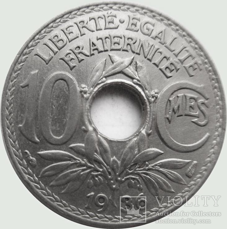 98.Франция 10 сантимов, 1936 год