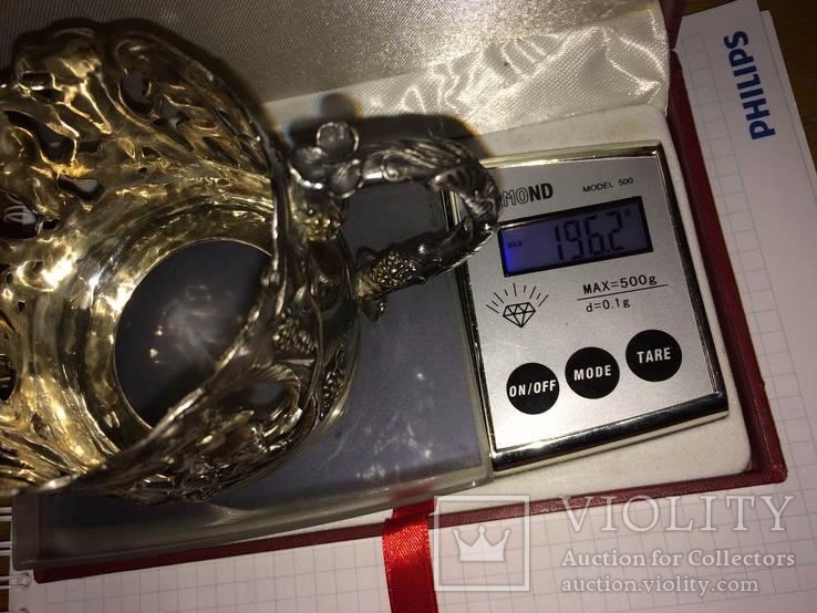 Подстаканник Виноград серебро 925 пробы 196 грамм Одесса Украина, фото №3