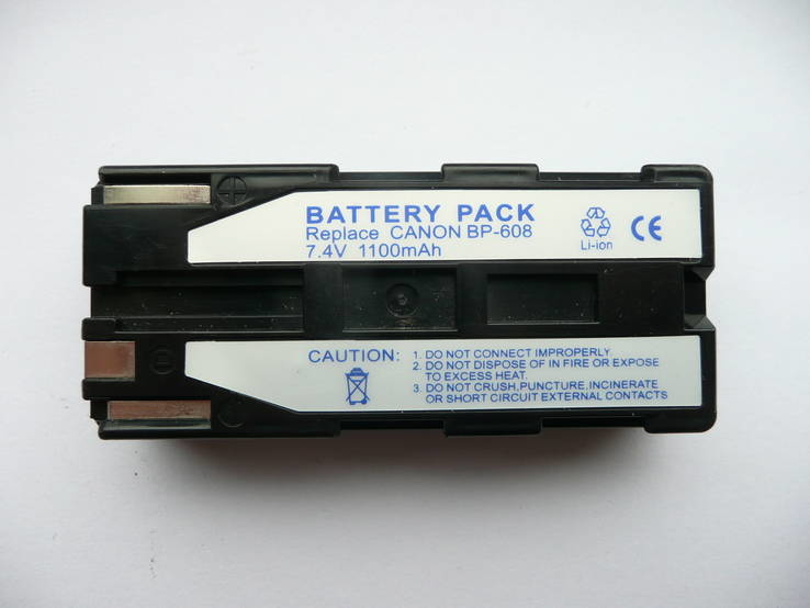 Аккумулятор для видеокамеры Canon BP-608, фото №5