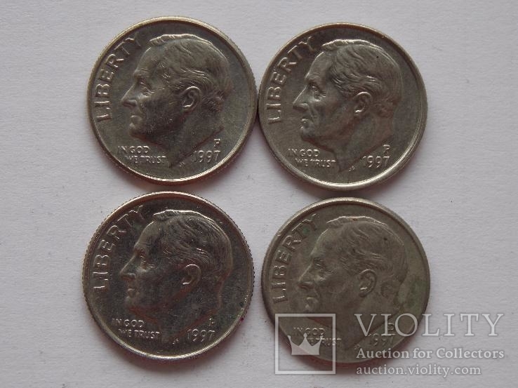 10 центов США 1997 г. 4 шт., фото №2