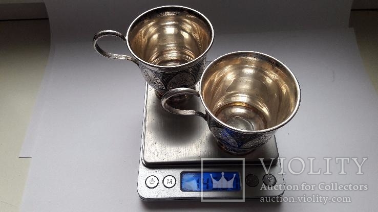 Кубачи 2 чашечки серебро 875 проба, фото №11