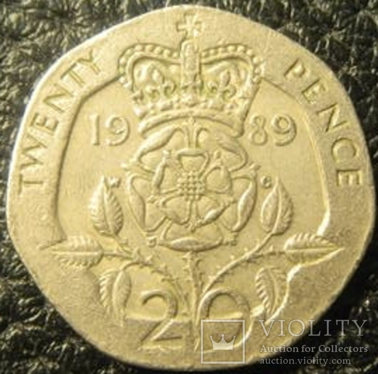 20 пенсів Британія 1989, фото №2