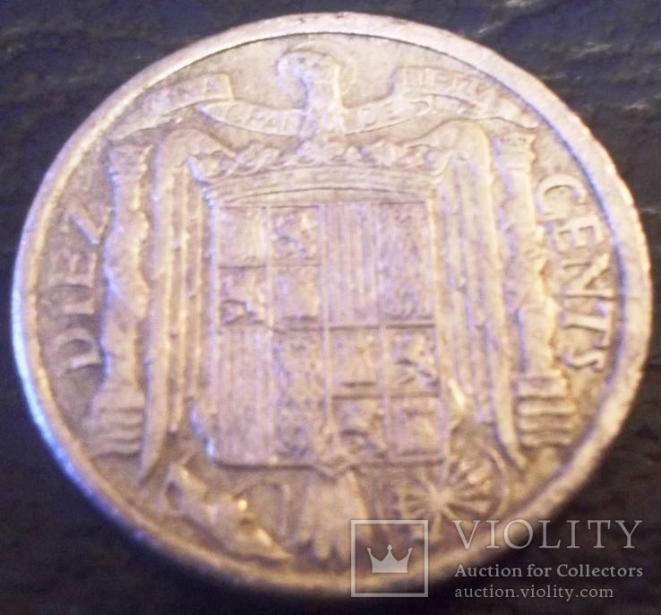 10 центавос 1940 року .Іспанія, фото №3