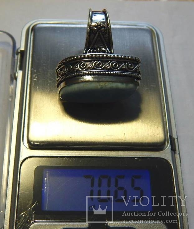 Природный карибский ларимар кольцо 70.65 Cts, фото №6