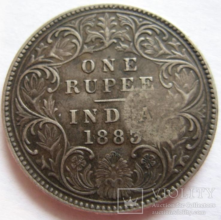 Мозамбик, 1 рупия 1883 (надчекан Мозамбика), фото №3