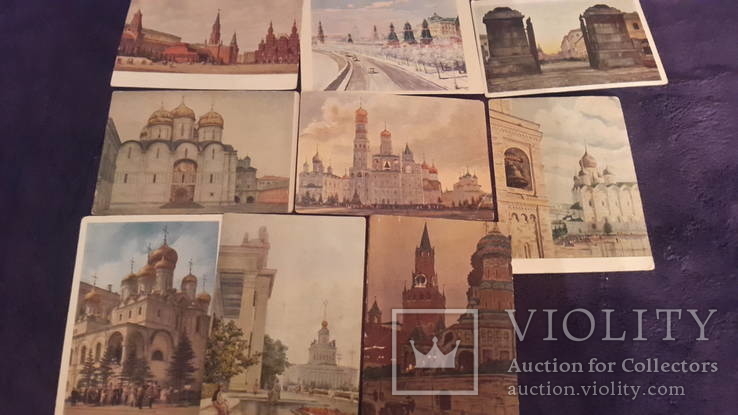 Набор старых открыток Москвы в репродукцияххудожников, фото №2