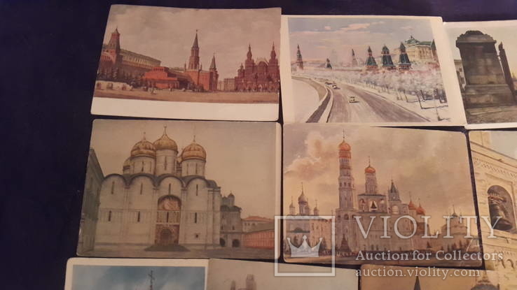 Набор старых открыток Москвы в репродукцияххудожников, фото №3