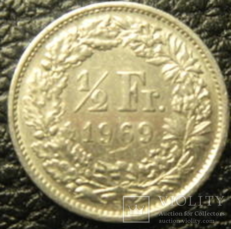 1/2 франка Швейцарія 1969 B, фото №2
