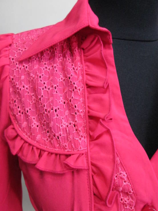 Блузка рубашка батник кофта для офиса женская розовая нарядная р 42 S, фото №3
