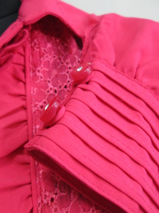 Блузка рубашка батник кофта для офиса женская розовая нарядная р 42 S, фото №8